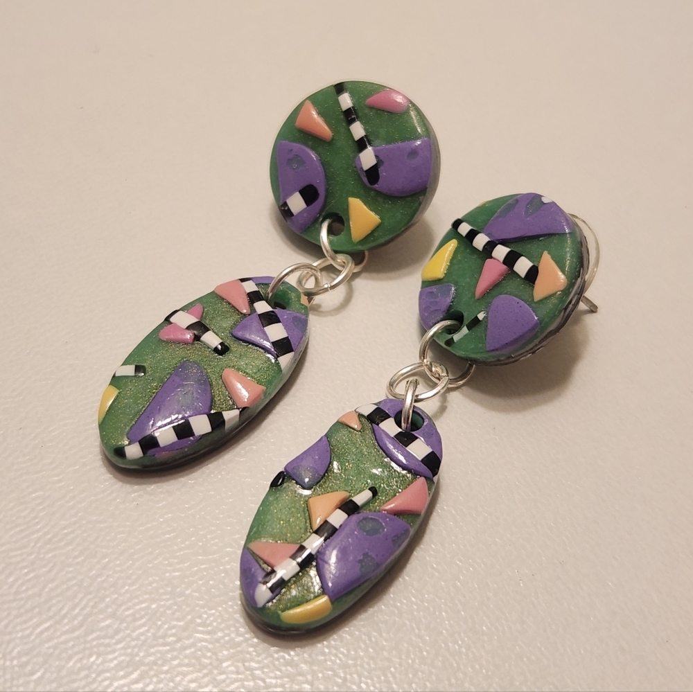 Funky Designs Artistic Earrings, Surgical Steel Backing. Handmade!